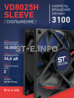 Вентилятор VD8025H sleeve (скольжение) 24V - st-e.info - Выборг