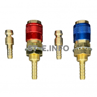 Комплект разъемов быстросъемных красный + синий с соединителем М6 - st-e.info - Выборг